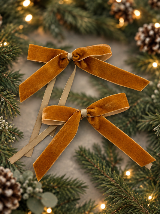 Cinnamon Velvet Bow