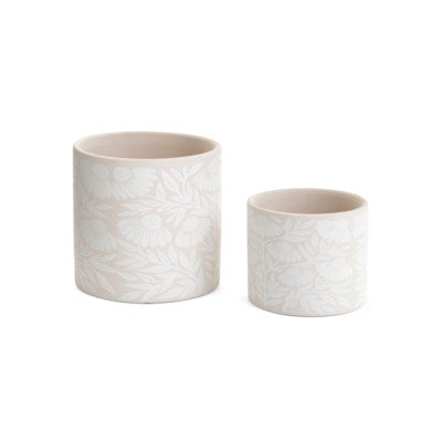 Large Planter with Wildflower Print