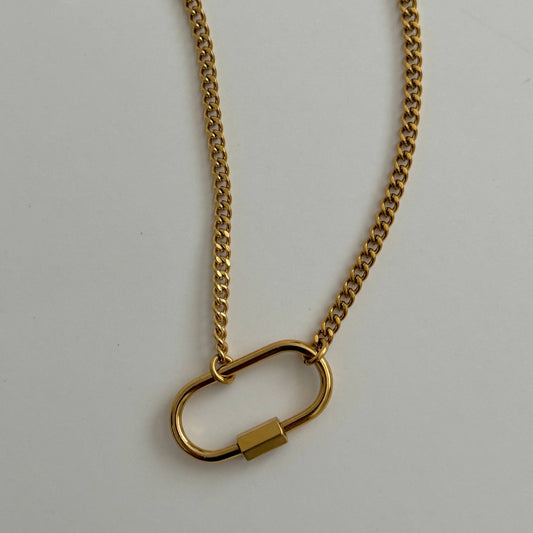 Carabiner Necklace | Gold