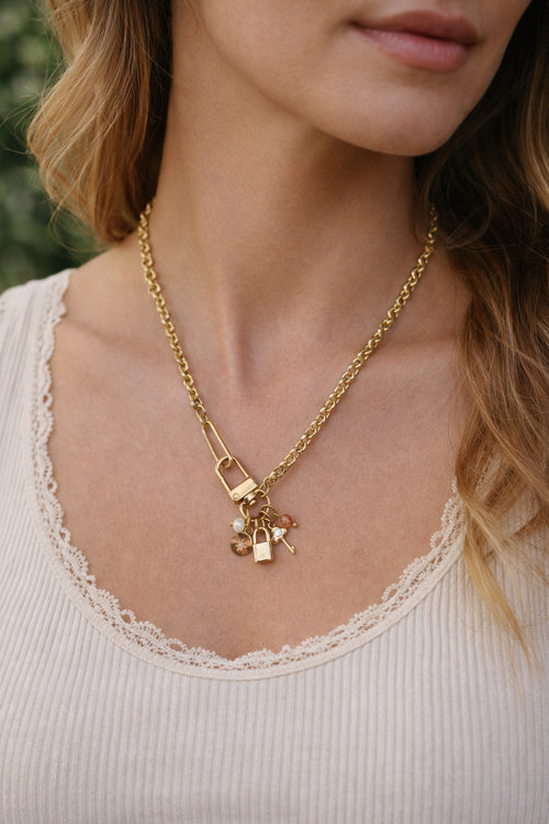 Lock & Key Charm Necklace