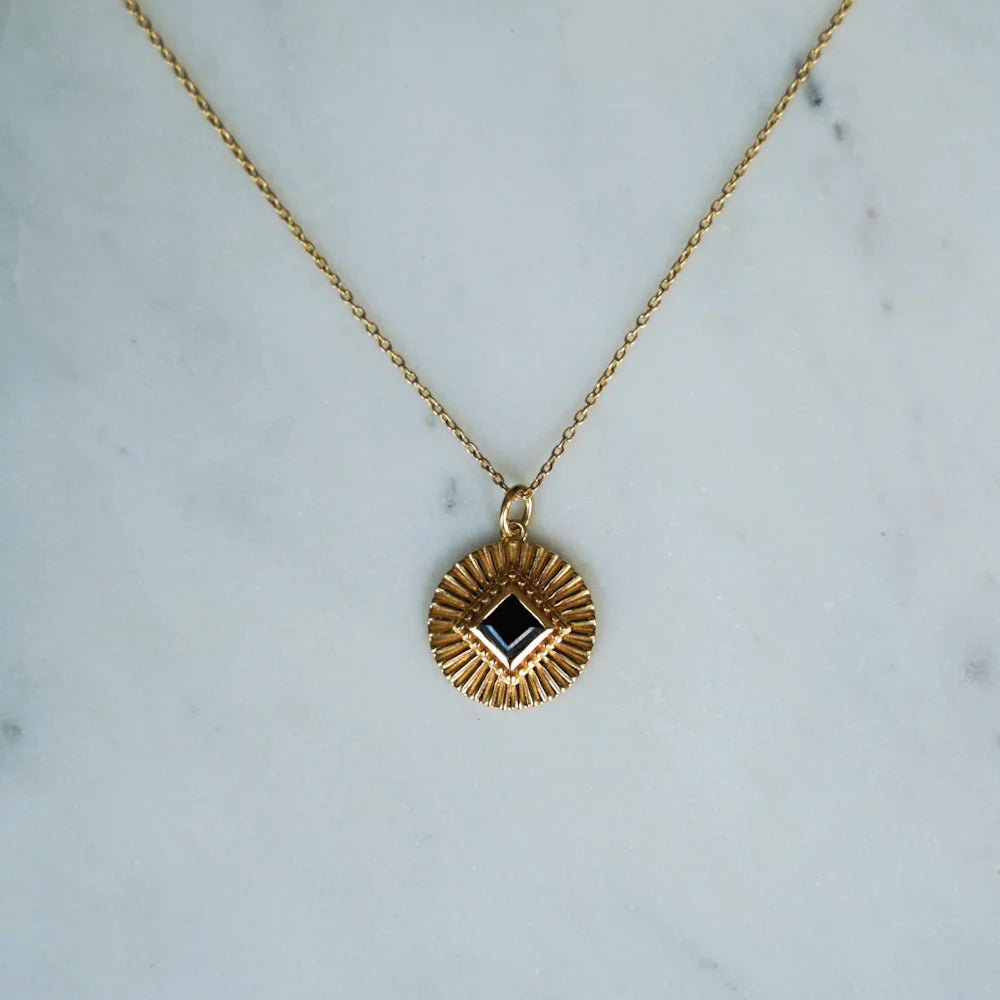 Gold Aliyah Black Onyx Necklace