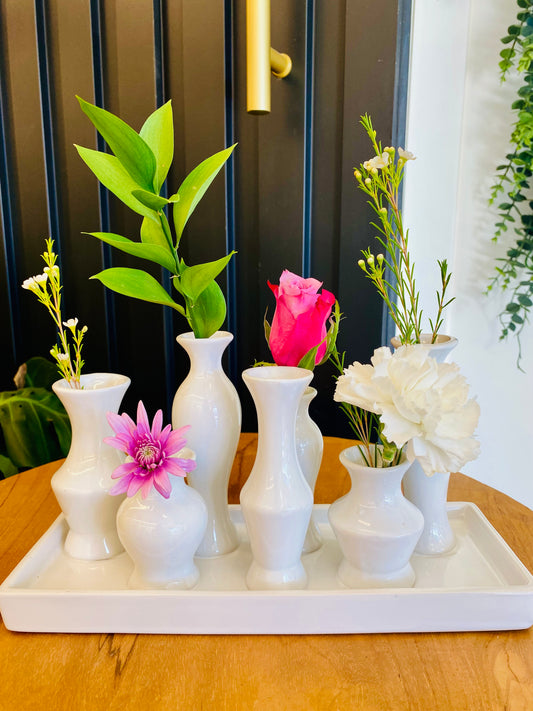 Bud Vase Arrangement on Tray