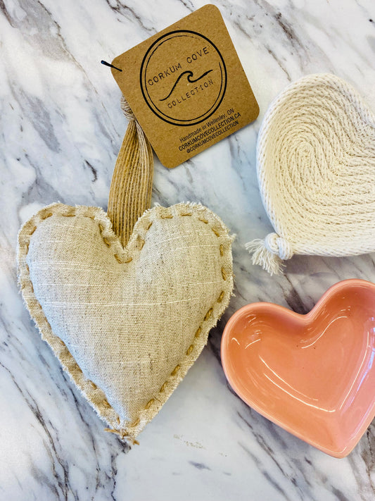 Valentine's Linen Hanging Heart