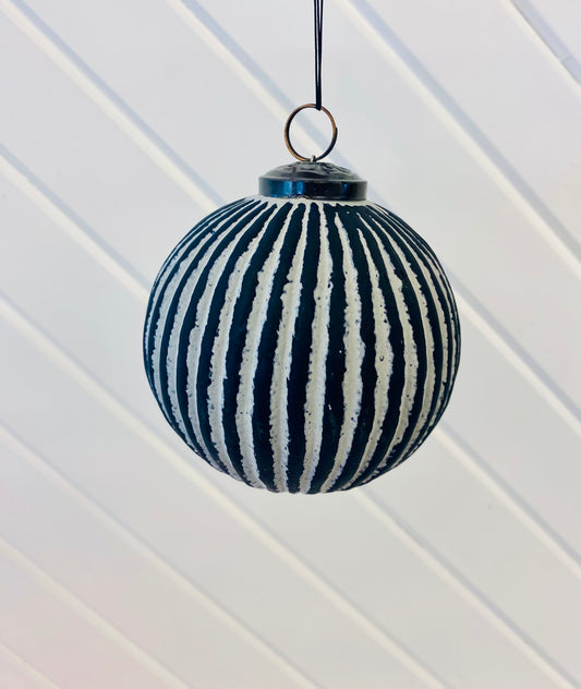 Patinaed Ball Ornament | Stripe