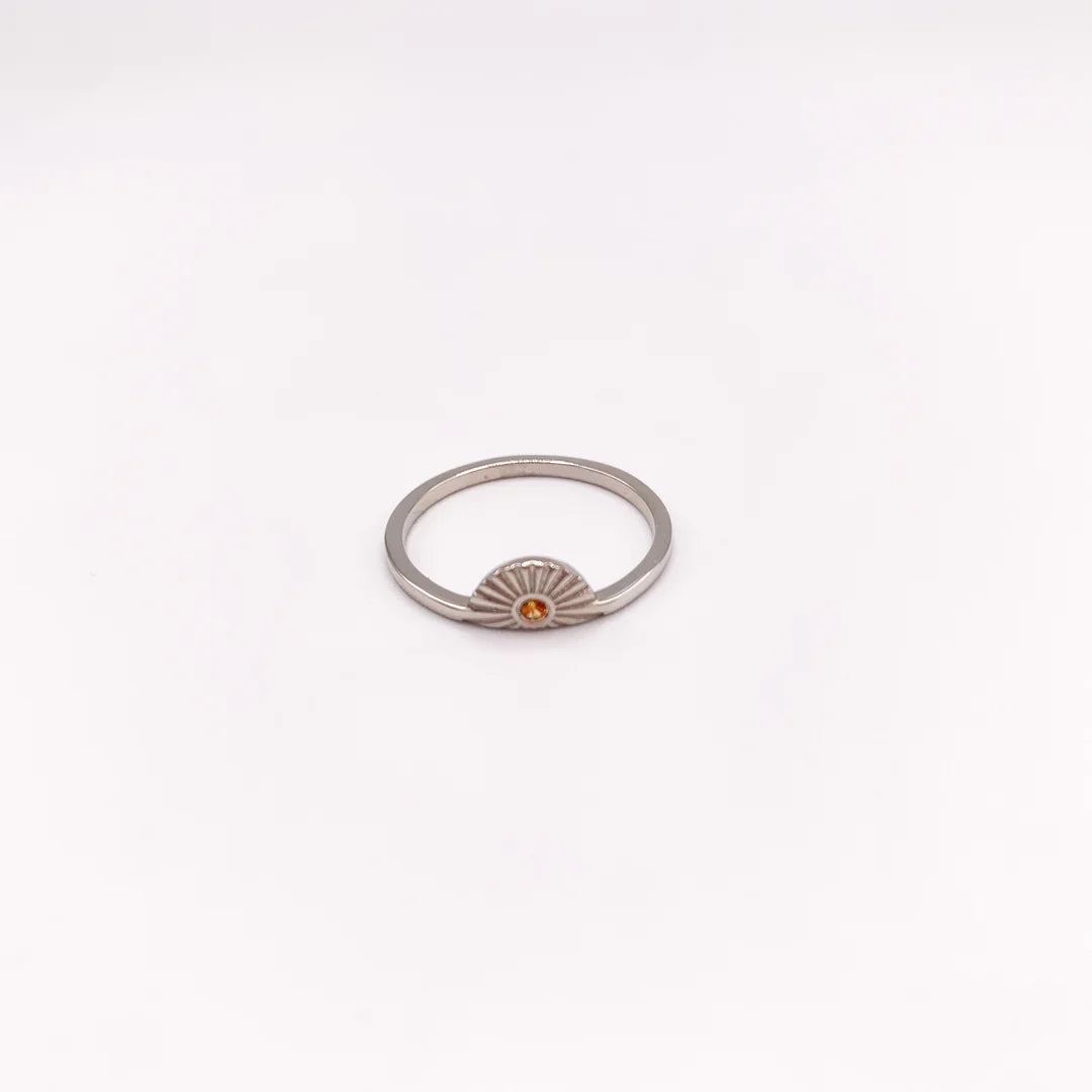 Silver Monaco Sapphire Ring