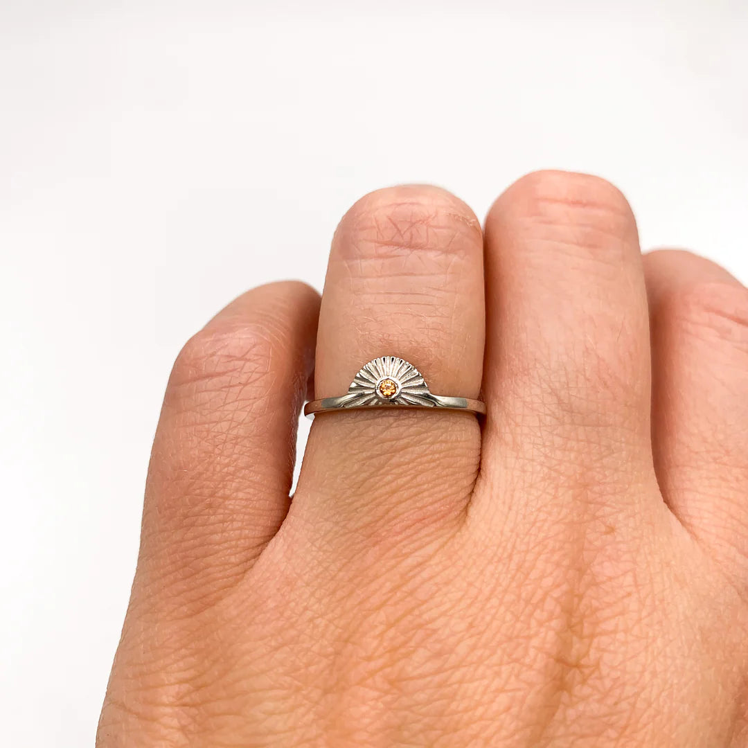 Silver Monaco Sapphire Ring