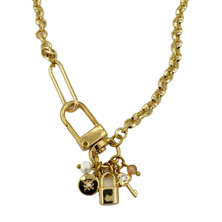 Lock & Key Charm Necklace