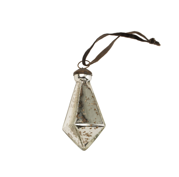 Diamond Drop Ornament | Silver