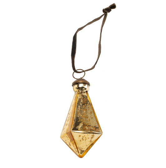 Diamond Drop Ornament | Gold