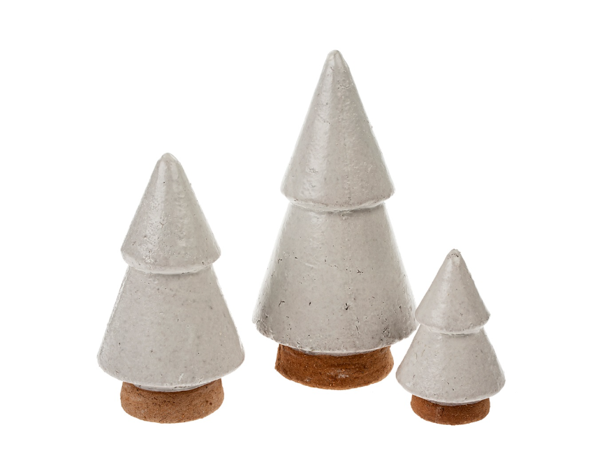 Raw Clay Christmas Tree | White