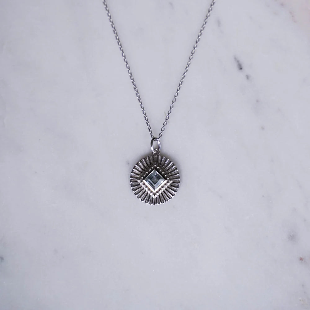 Silver Aliyah Aquamarine Necklace