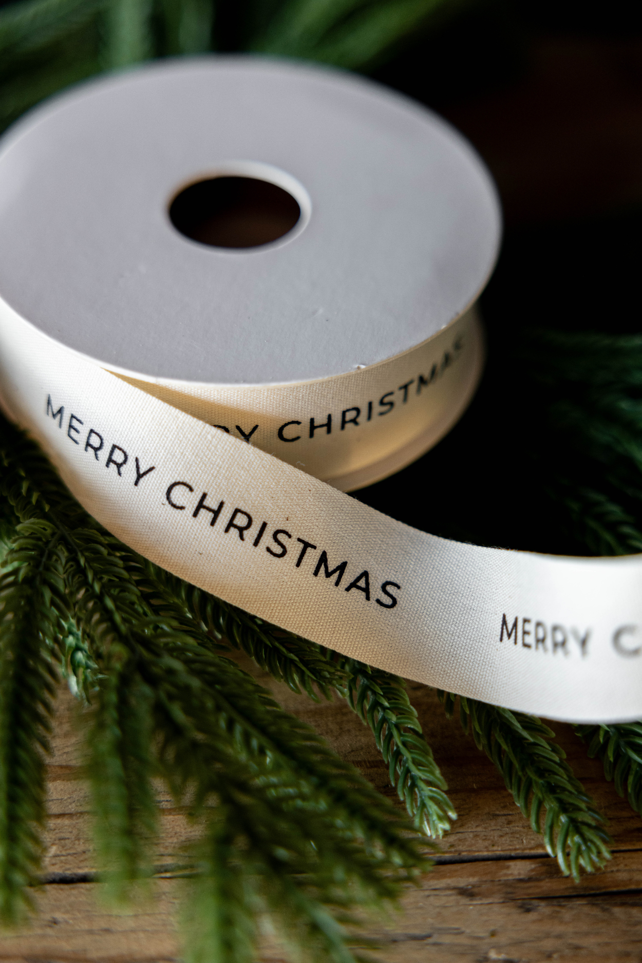 Merry Christmas Holiday Woven Ribbon
