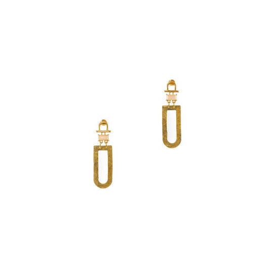 Titus Earrings: Peach Moonstone