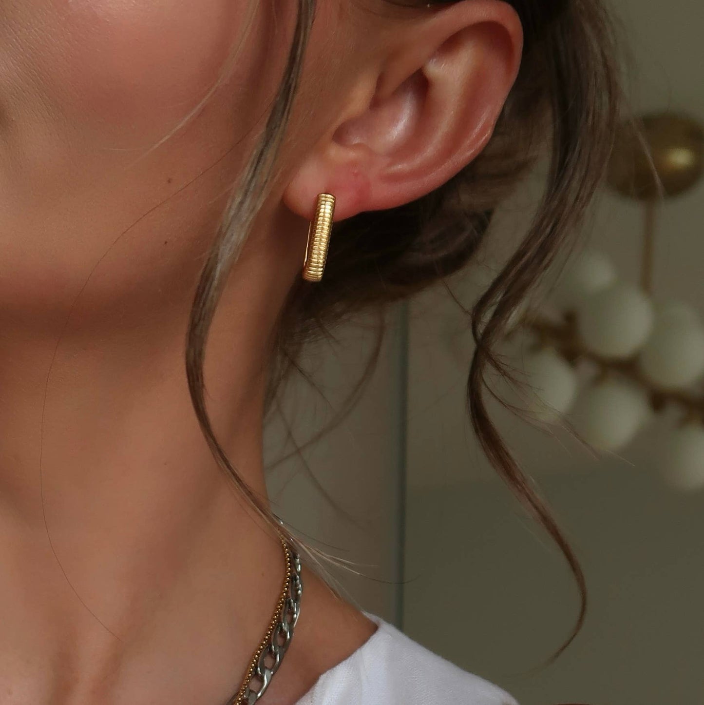 Small Ray Ribbed 2.0 Earrings | Gold
