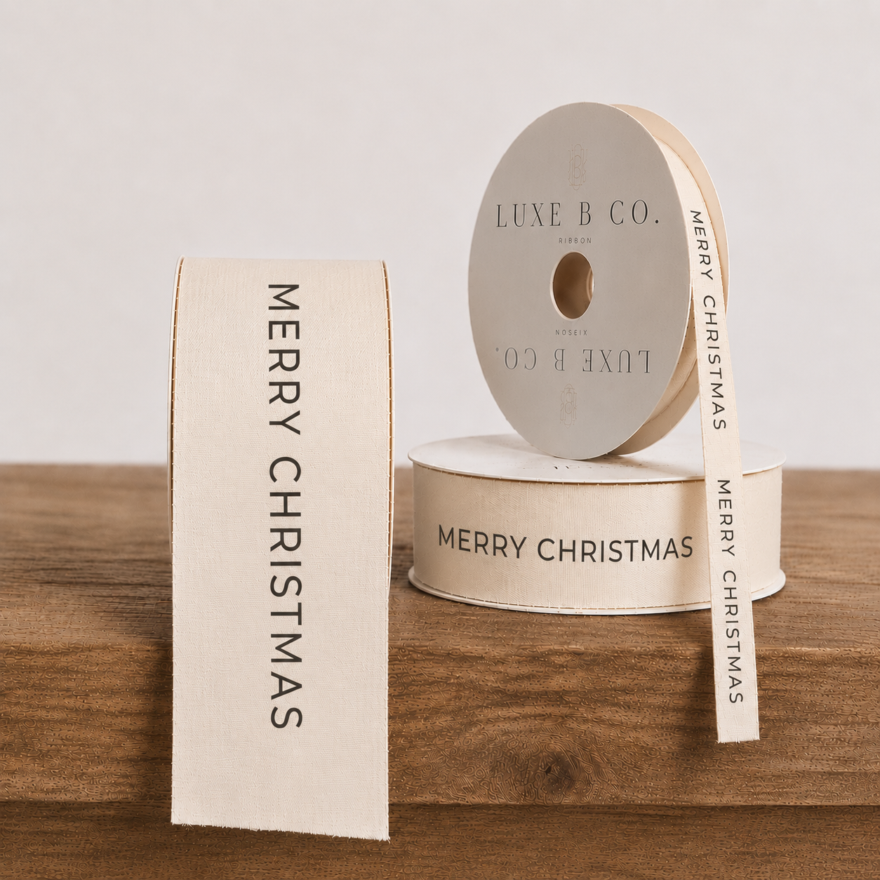 Merry Christmas Holiday Woven Ribbon