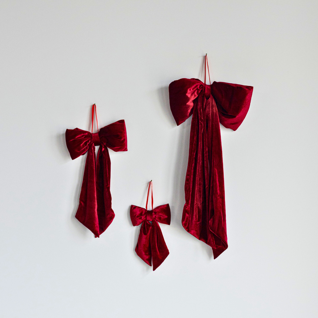 Red Velvet Fabric Bows