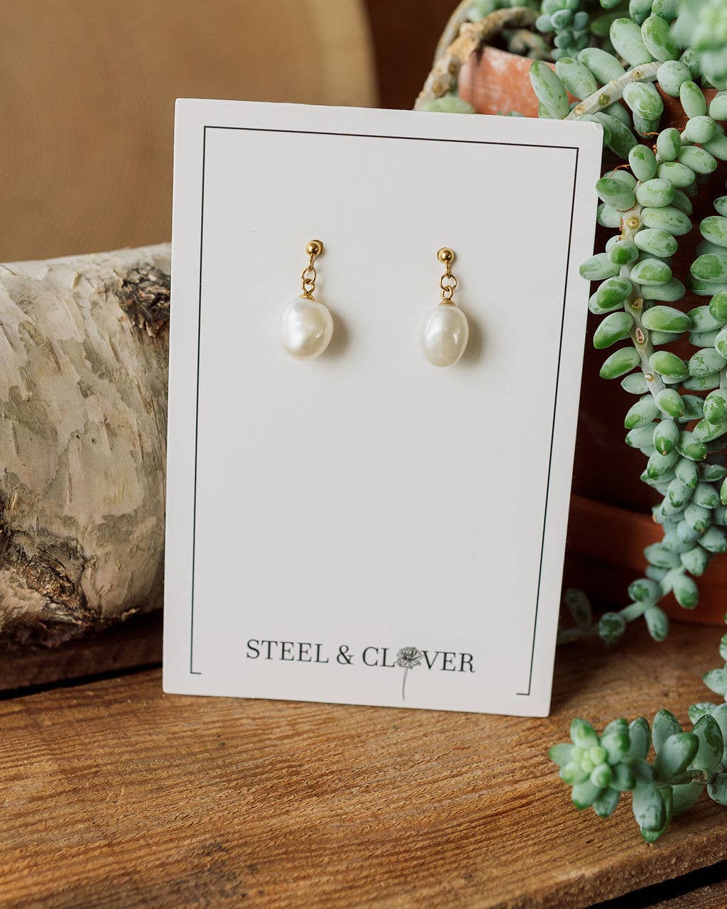 Pearl Drop Earrings | Yellow Gold