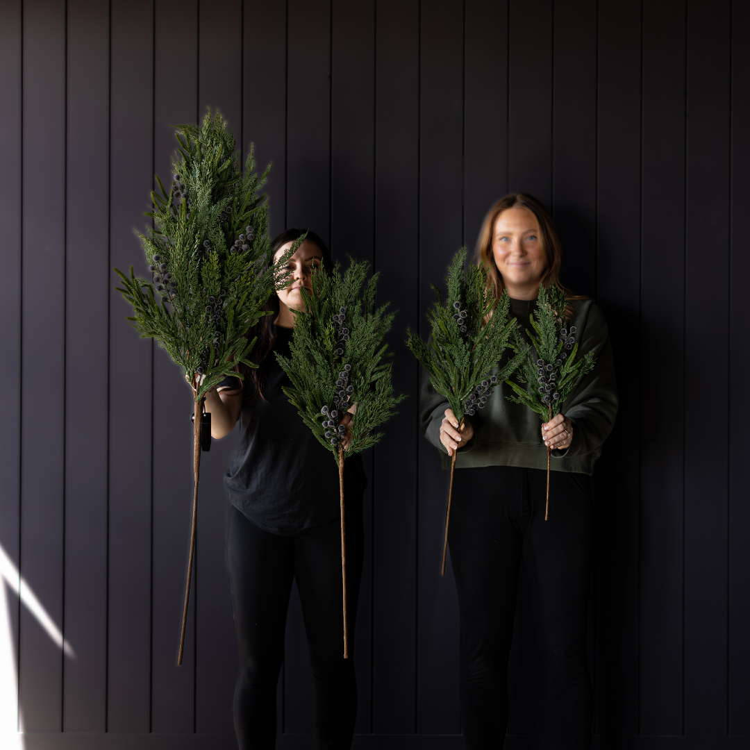 Navy Frosted Berry Cypress Stem