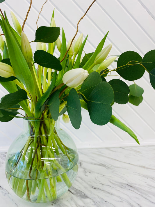 Mother's Day Arrangement | Tulip & Eucalyptus