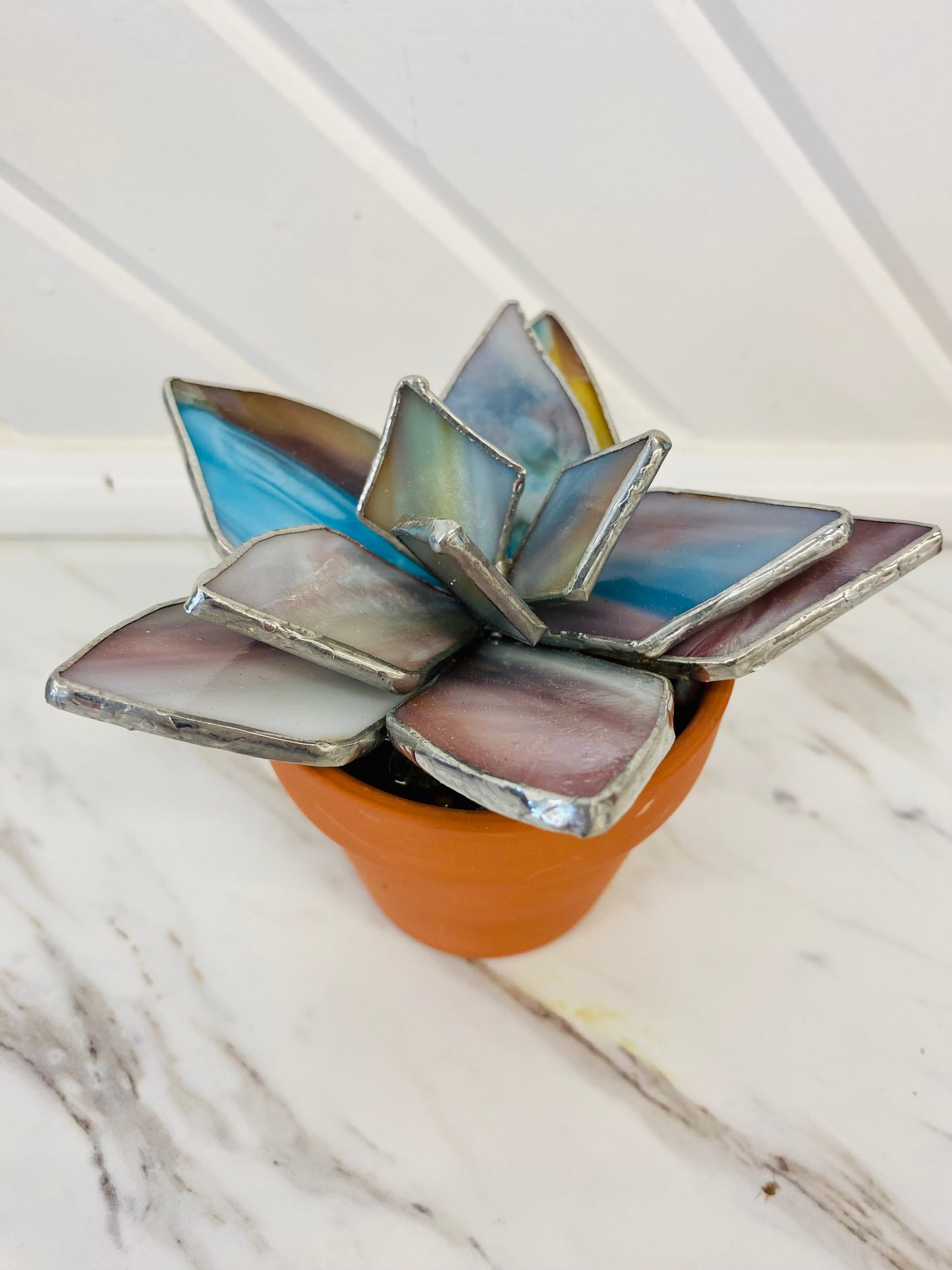 Stained Glass Succulent in Pot