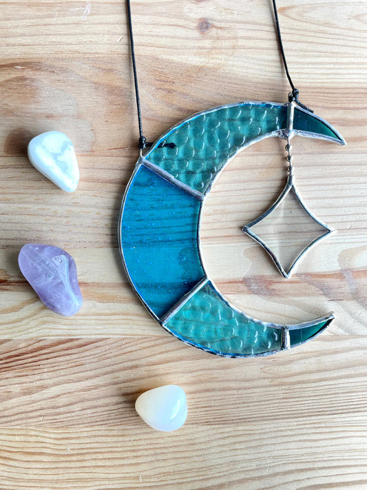 Stained Glass Moon & Star