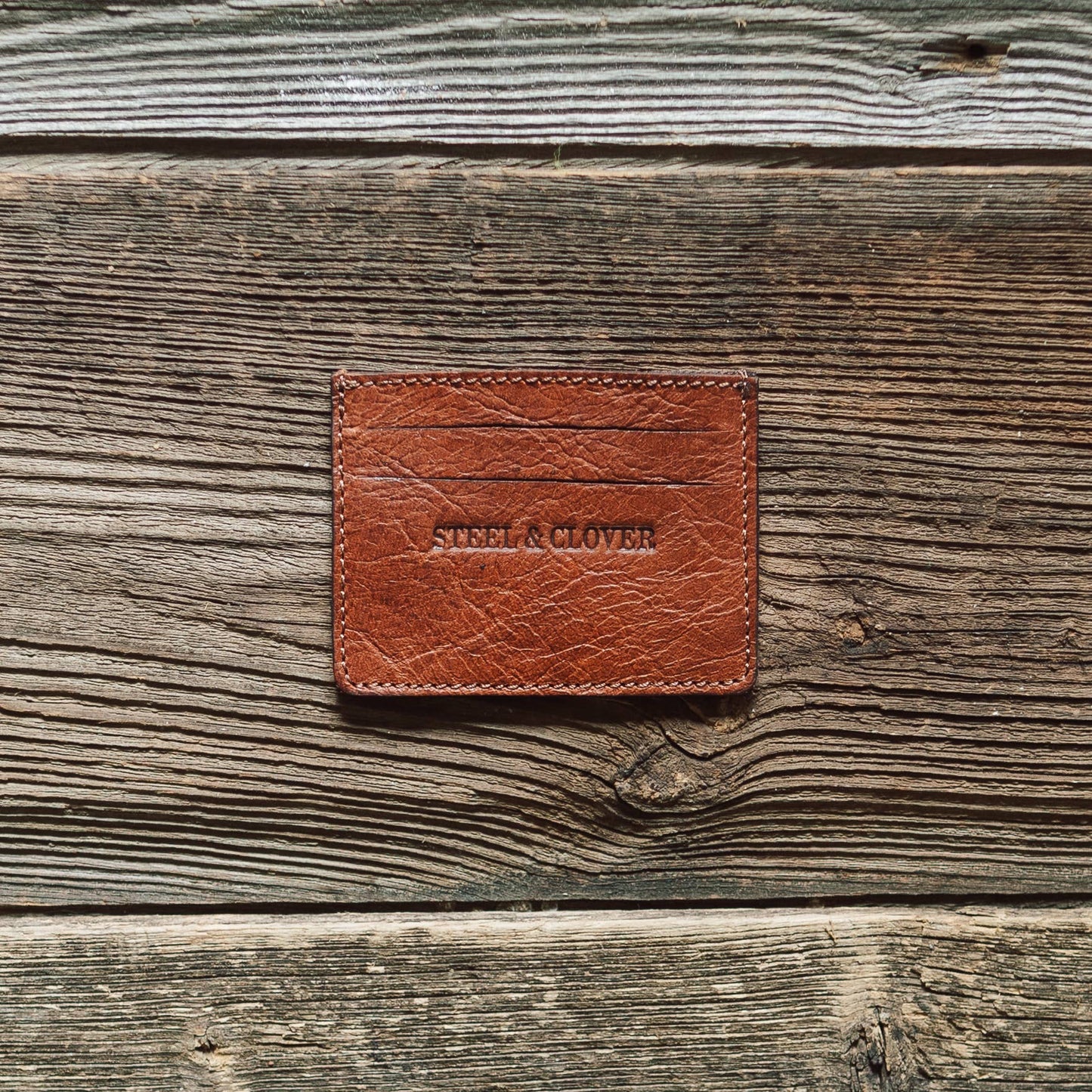 Flying Shot Leather Card Wallet: Whiskey