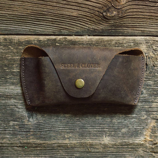 Crooked Creek Leather Sunglass Case -Hunter Brown