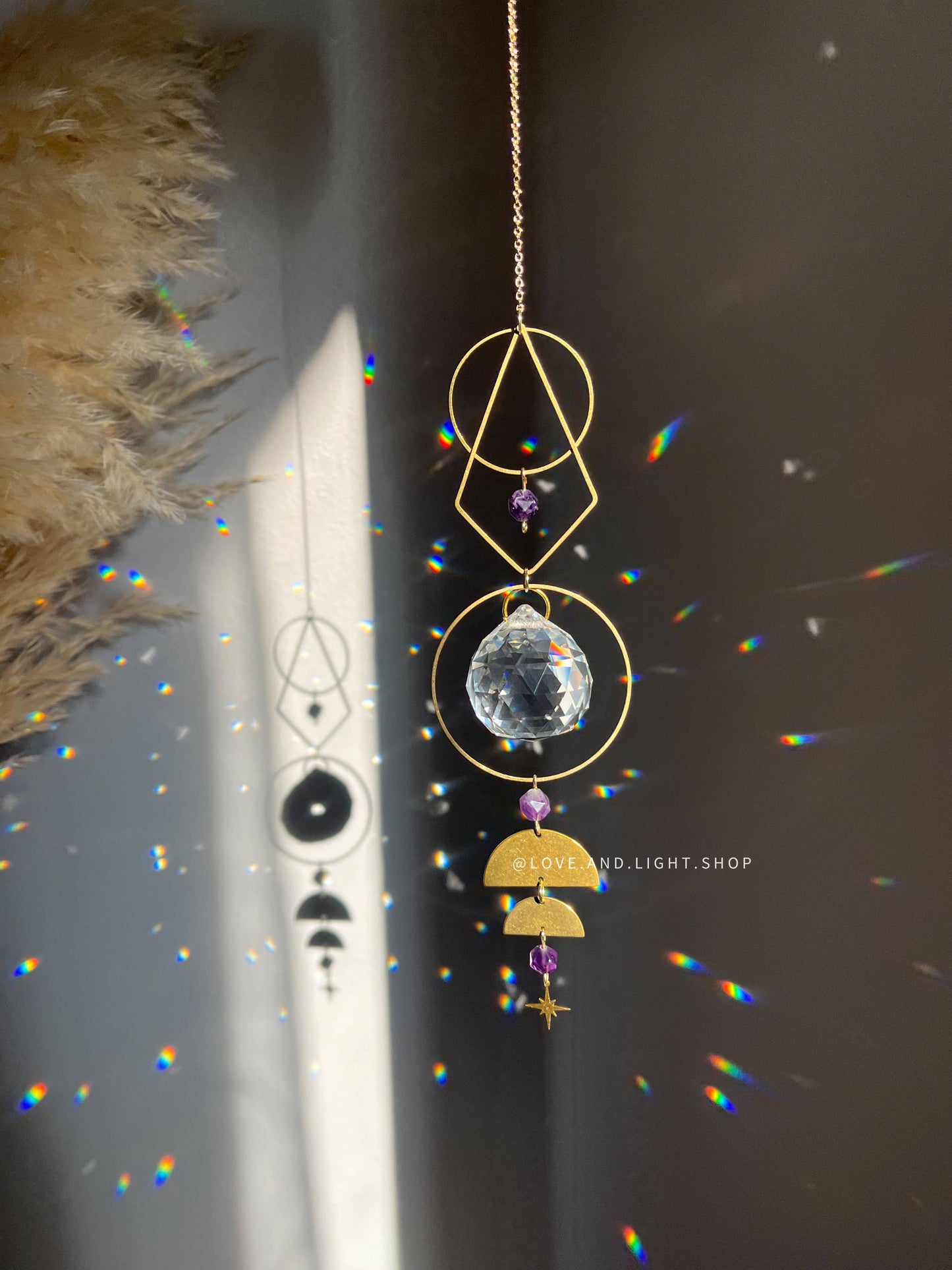 ESTELLA Celestial Suncatcher + Amethyst Crystal Beads