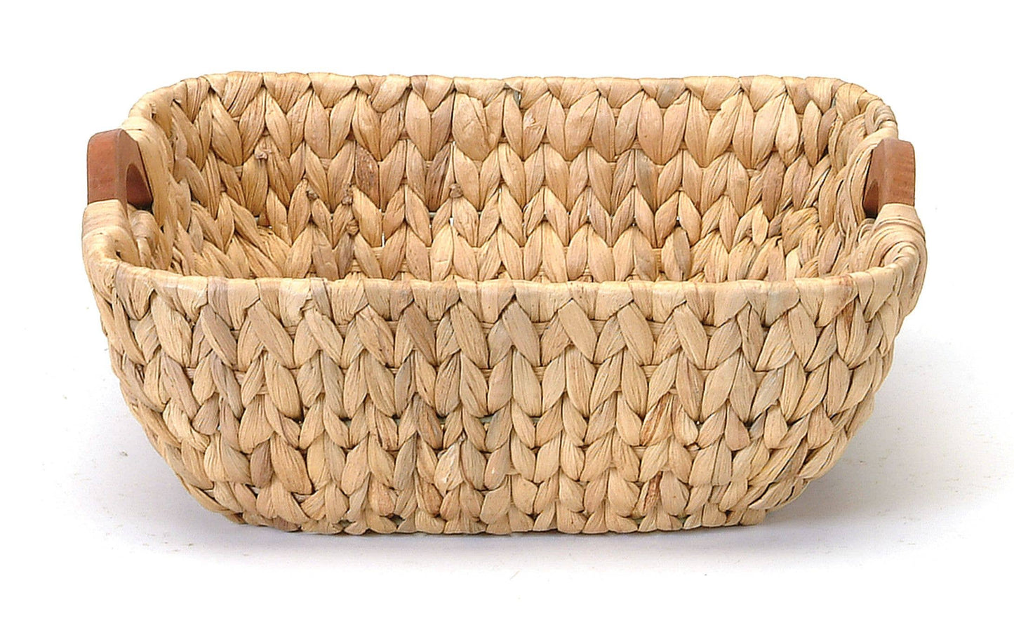 Hyacinth Basket With Wood Handles