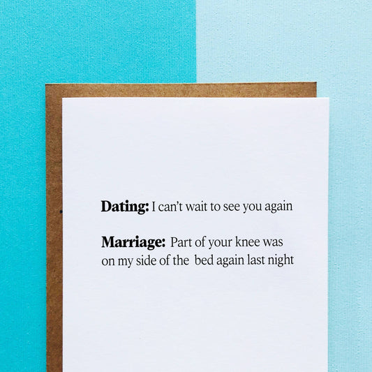 Dating vs Marriage Funny  Card