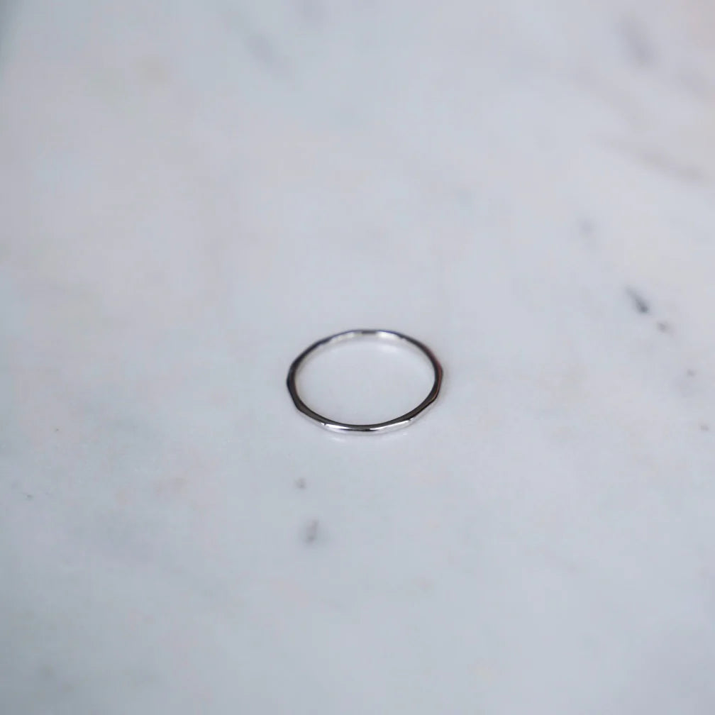 Silver Ester Hammered Ring