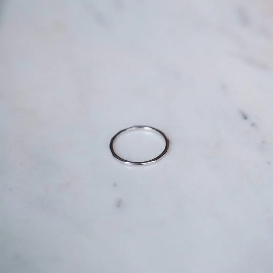 Silver Ester Hammered Ring