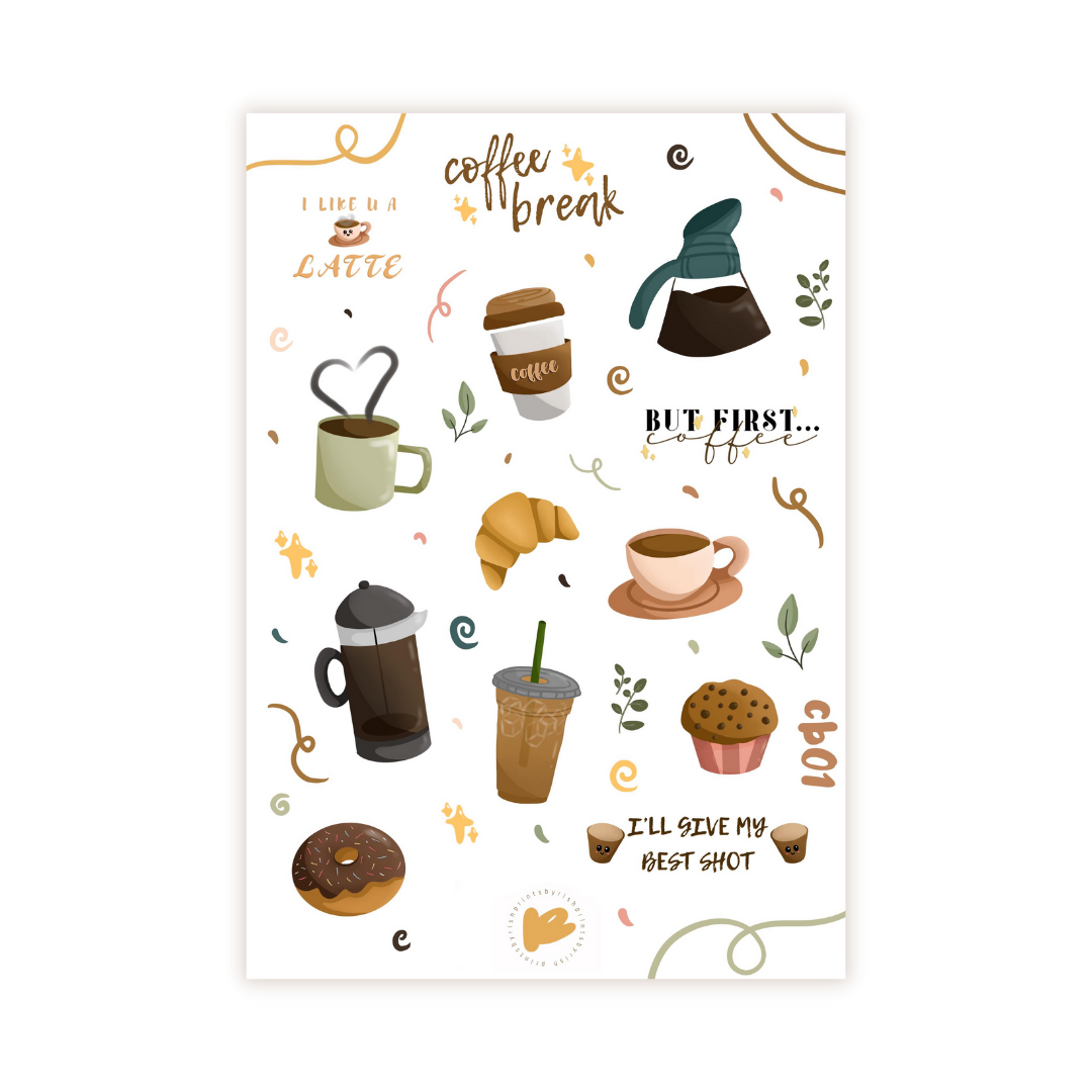 Coffee Break Sticker Sheet – Elizabeth Watson